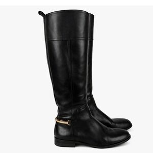 TORY BURCH Jess Leather Side Zip Horsebit Knee High Tall Riding Boots Size‎ 6